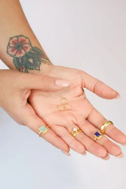 Discount Amazonite Gold Ezra Rectangle Ring Rings