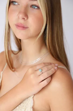 Hot Amazonite Jolie Square Stone Ring Rings