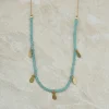 Discount Amazonite Necklace with Gold Charms Necklaces And Pendants
