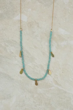 Discount Amazonite Necklace with Gold Charms Necklaces And Pendants