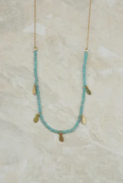 Discount Amazonite Necklace with Gold Charms Necklaces And Pendants