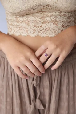 Online Amethyst Jolie Square Stone Ring Rings