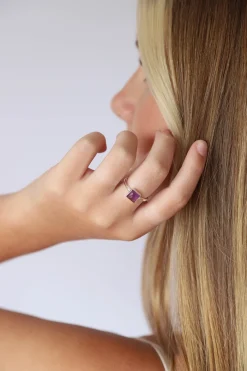 Online Amethyst Jolie Square Stone Ring Rings