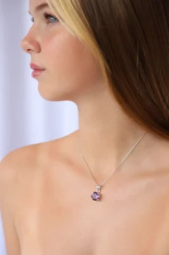 Clearance Amethyst Round Claw Set Pendant Necklaces And Pendants