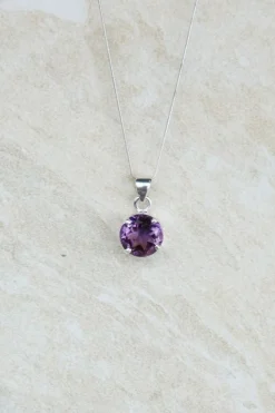 Clearance Amethyst Round Claw Set Pendant Necklaces And Pendants