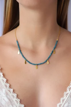 Hot Apatite Necklace with Gold Charms Necklaces And Pendants