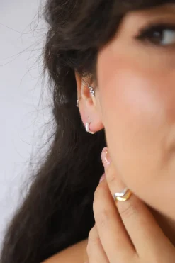 New Bamboo Silver Hoops Studs And Hoops|Earrings