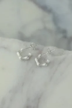 New Bamboo Silver Hoops Studs And Hoops|Earrings