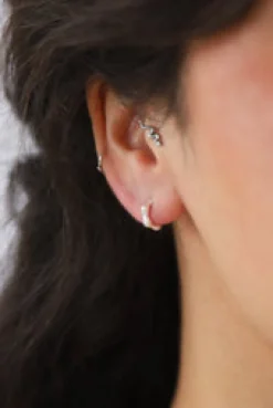 New Bamboo Silver Hoops Studs And Hoops|Earrings