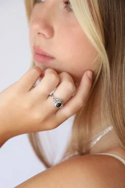 Hot Black Onyx Betty Oval Ring Rings