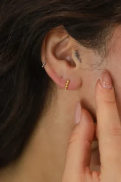 Online Blade Gold Hoops Earrings