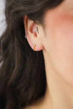 Online Blade Gold Hoops Earrings