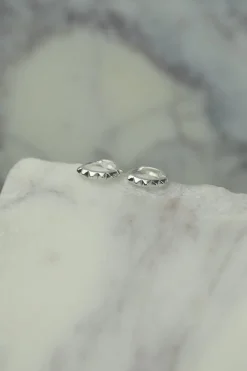 Clearance Blade Silver Hoops Earrings