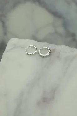 Clearance Blade Silver Hoops Earrings