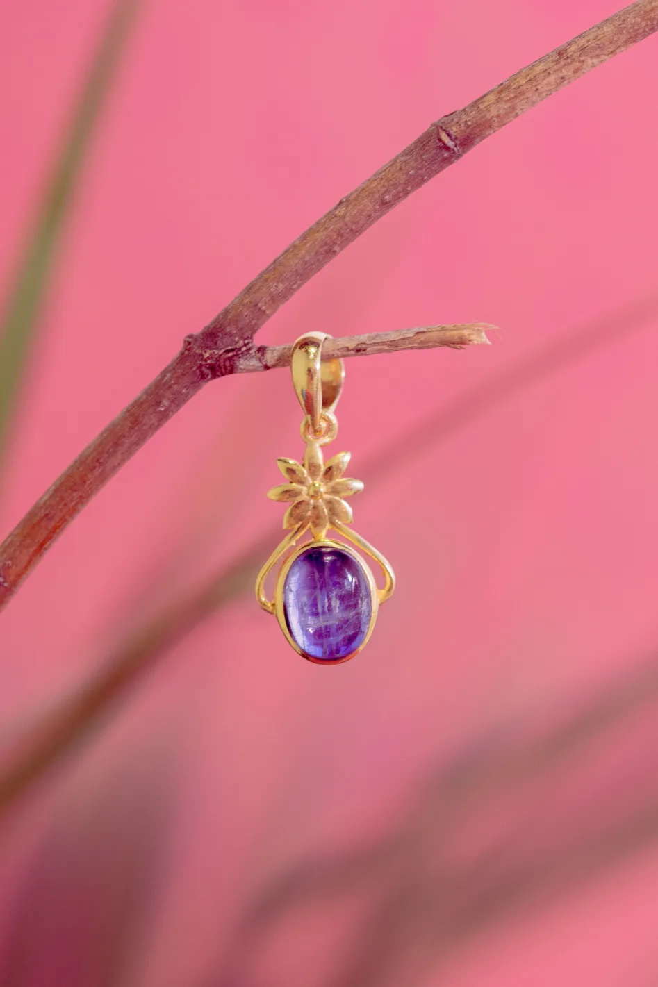 Online Bloom Flower Pendant Kyanite Necklaces And Pendants