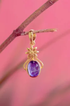 Online Bloom Flower Pendant Kyanite Necklaces And Pendants
