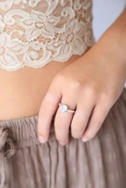 Hot Blue Topaz Agatha Claw Set Ring Rings