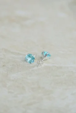 Sale Blue Topaz Claw Set Studs Earrings