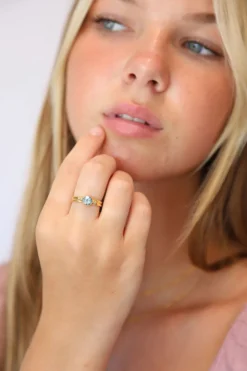 Sale Blue Topaz Gold Uko Ring Rings