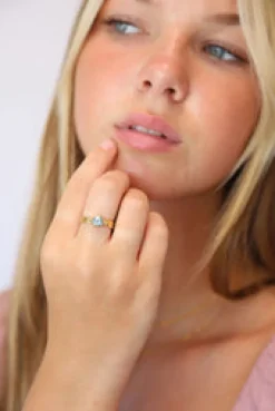 Sale Blue Topaz Gold Uko Ring Rings