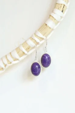 Best Charoite Oval Earrings Earrings