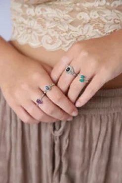 New Emerald Double Leaf Wrap Ring Rings