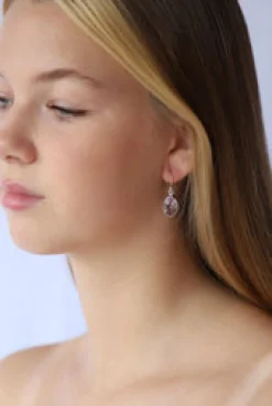 Clearance Faceted Amethyst Oval Drops Earrings