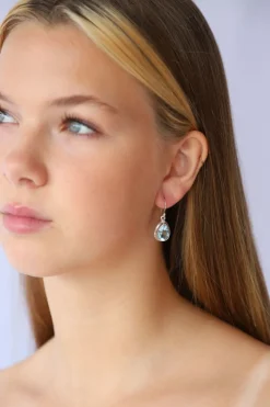 Clearance Faceted Blue Topaz Teardrops Earrings
