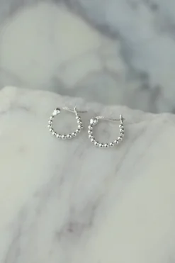 Sale Gale Silver Dotted Hoops Earrings