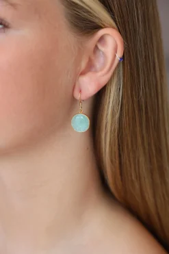 Clearance Gold Amazonite Faceted Drops Earrings