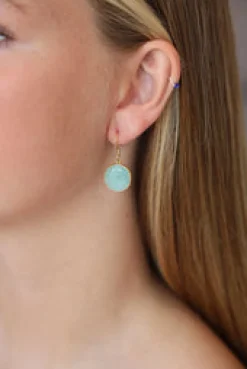 Clearance Gold Amazonite Faceted Drops Earrings