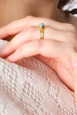Hot Gold Amazonite Uko Ring Rings