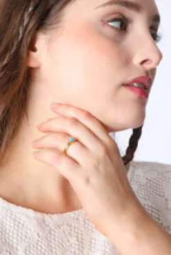 Hot Gold Amazonite Uko Ring Rings