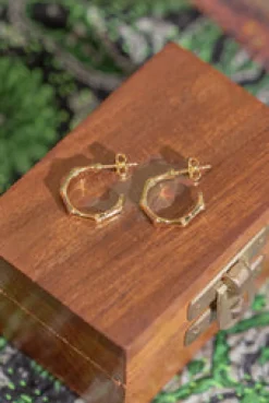Outlet Gold Bamboo Hoops Studs And Hoops|Earrings