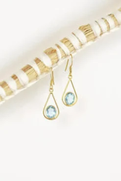 Fashion Gold Blue Topaz Earrings Earrings