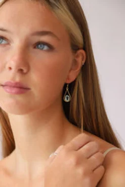 Fashion Gold Blue Topaz Earrings Earrings