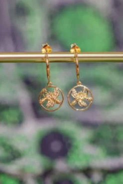 Clearance Gold Buzzy Bee Stud Hoops Studs And Hoops|Earrings