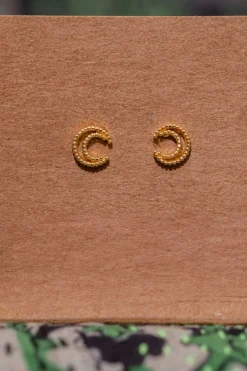 Best Gold Cutout Moon Studs Studs And Hoops|Earrings
