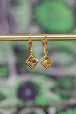 Clearance Gold Diamond Drop Hoops Studs And Hoops|Earrings