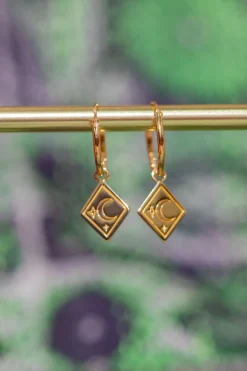 Clearance Gold Diamond Drop Hoops Studs And Hoops|Earrings