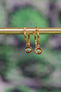 Hot Gold Eye Charm Hoops Studs And Hoops|Earrings