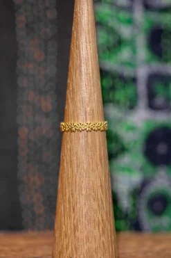 Hot Gold Flower Band Rings