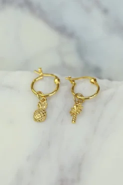 New Gold Island Charm Earrings Earrings
