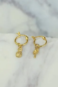 New Gold Island Charm Earrings Earrings