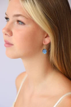 Clearance Gold Labradorite Round Faceted Drops Earrings