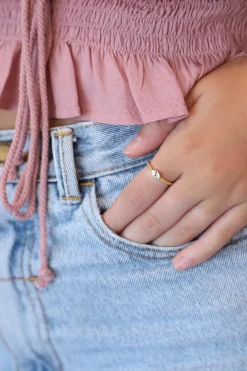 Outlet Gold Paua Shell Oli Tiny Ring Rings