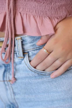 Outlet Gold Paua Shell Oli Tiny Ring Rings
