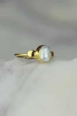 Clearance Gold Pearl Edna Ring Rings