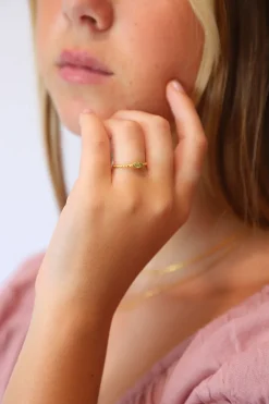 Sale Gold Peridot Oli Tiny Ring Rings