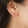 Discount Gold Puff Cross Studs Studs And Hoops|Earrings